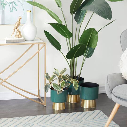 Green Modern Planter, Set of 3" 11", 10", 9"